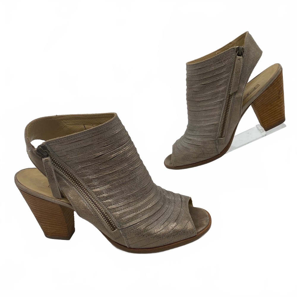 Paul Green Silver Peep Toe Heels | Womens 9.5